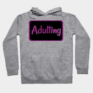 Adulting Label Purple Hoodie